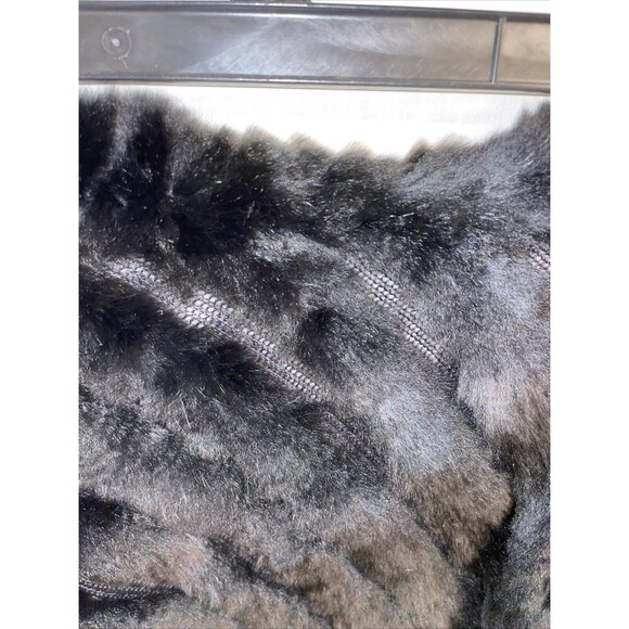 Luii Women’s Fur Stole Size Medium Black Striped Rabbit Fur Going Out Party - Picture 9 of 12
